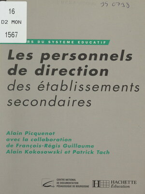 cover image of Les personnels de direction des établissements secondaires